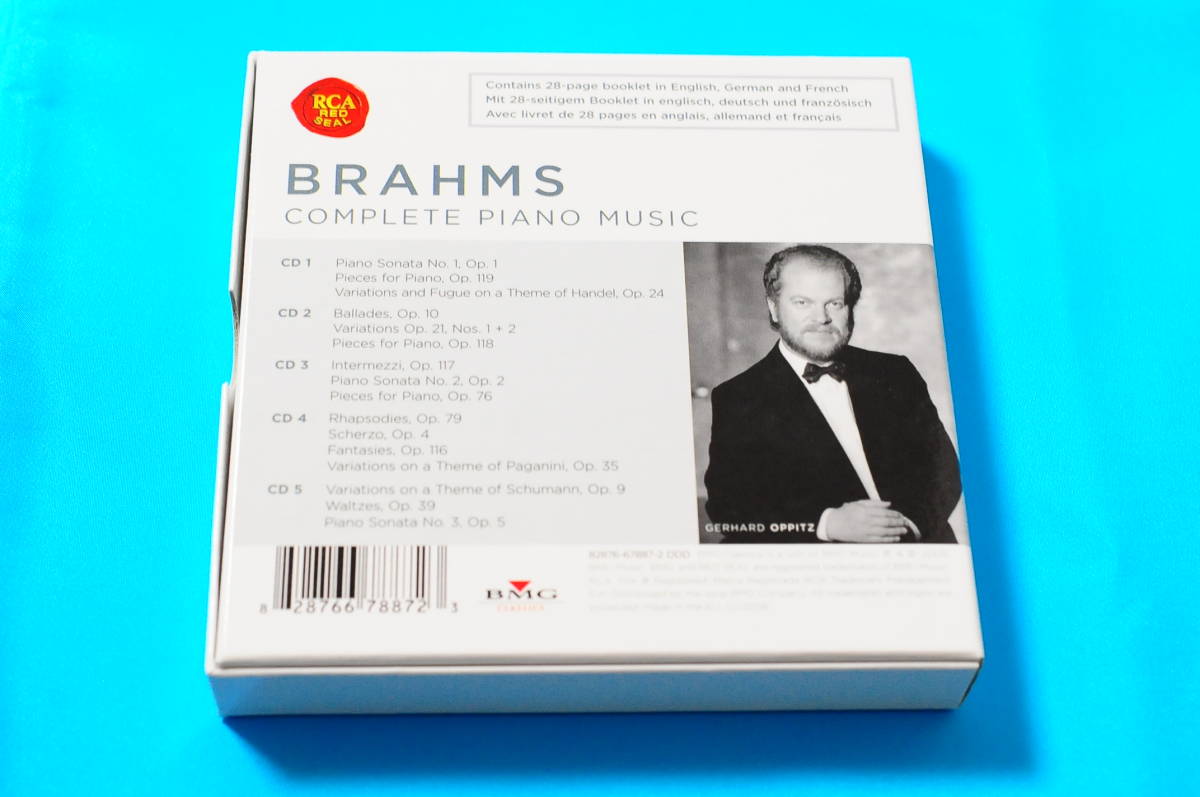 【美品】BRAHMS COMPLETE PIANO MUSIC ブラームス ピアノ独奏作品全集（５ＣＤ）[RCA 82876 67887-2]【ゲルハルト・オピッツ】_画像2