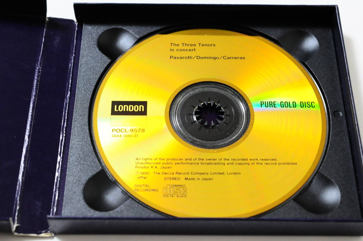 【PURE GOLD DISC】３大テノール 世紀の競演 The Three Tenors in concert [LONDON POCL-1481]【パヴァロッティ・ドミンゴ・カレーラス】_画像2