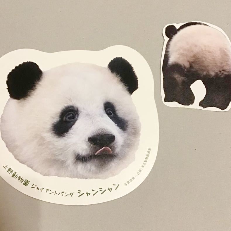 パンダのシャンシャン　ダイカット型ポストカード　上野動物園　ジャイアントパンダ　シャンシャン　後ろ姿のメモ紙