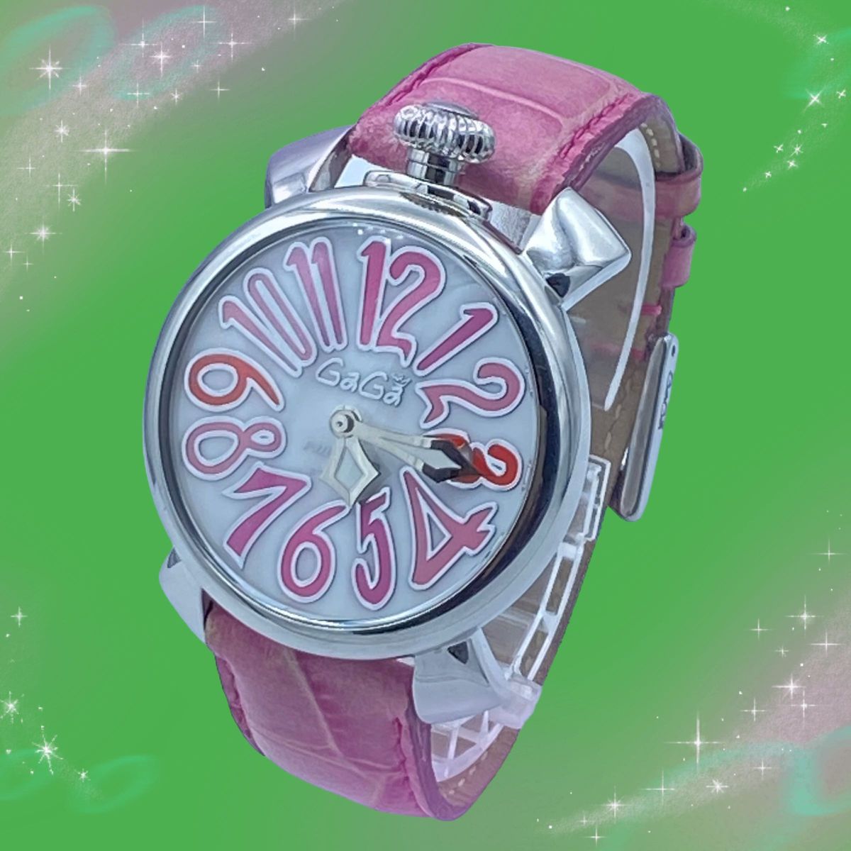 《美品　稼動品》　ガガミラノ　マヌアーレ40 防水　レディース腕時計　クォーツ