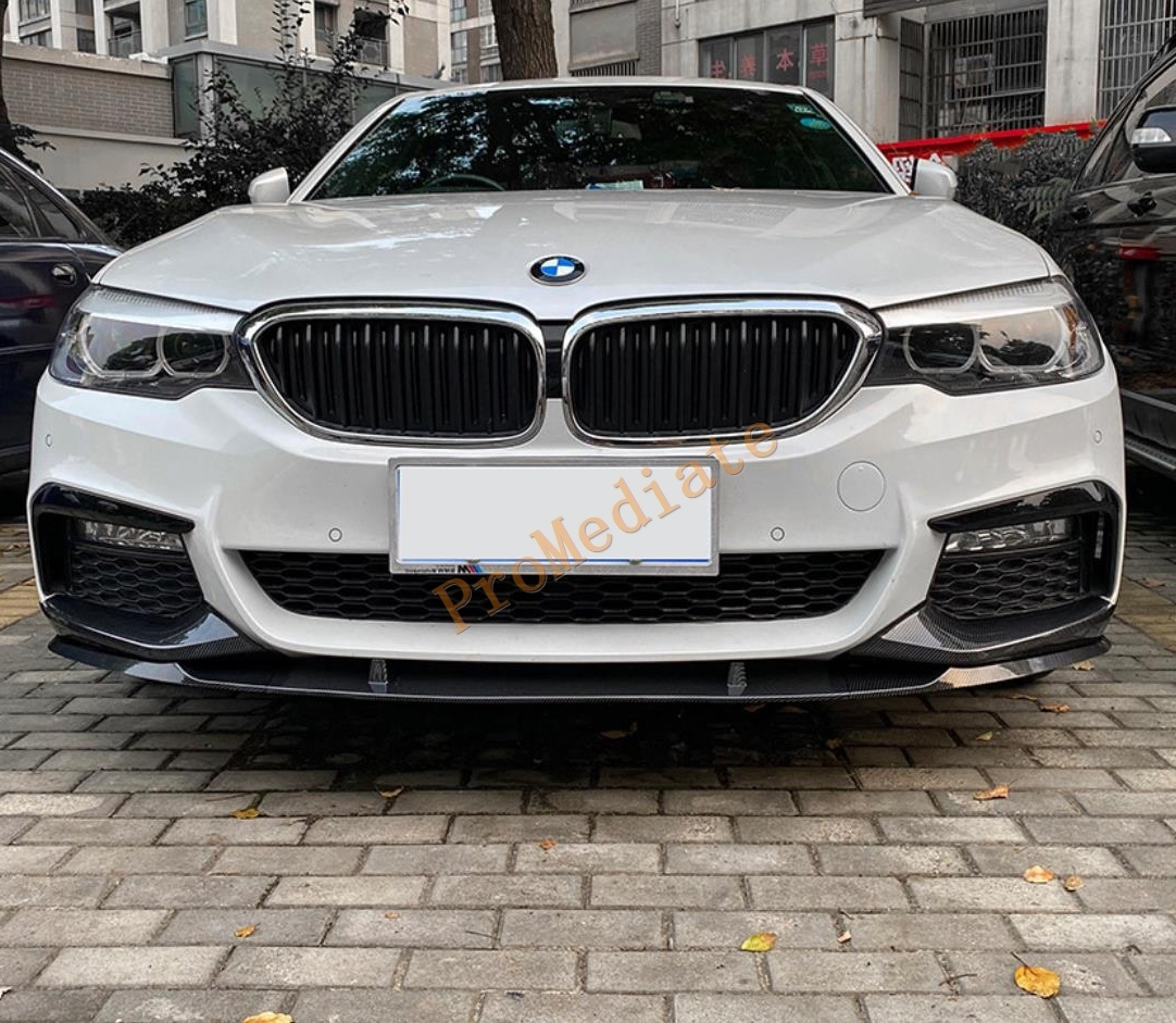 送料無料BMW　G30前期 Mスポーツ 2018-2020年式　ABS製　艶出しブラック　フロントバンパーディフューザー　五段式　1セット_画像3