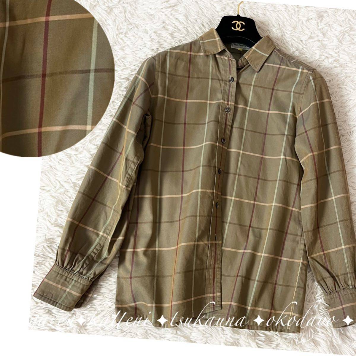 BURBERRS Burberry noba check Giga check total pattern shirt blouse long sleeve sphere insect color Vintage old clothes retro Y2K