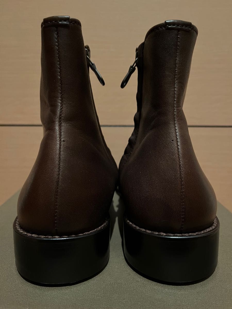 PADRONE ブーツ 41 deep brown パドローネ サイドジップ ブラウン レザー 日本製 定価35200円