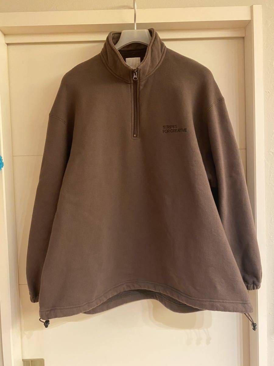 Stripes for Creative S.F.C HALF ZIP SWEAT XL BROWN Alwayth WAKE