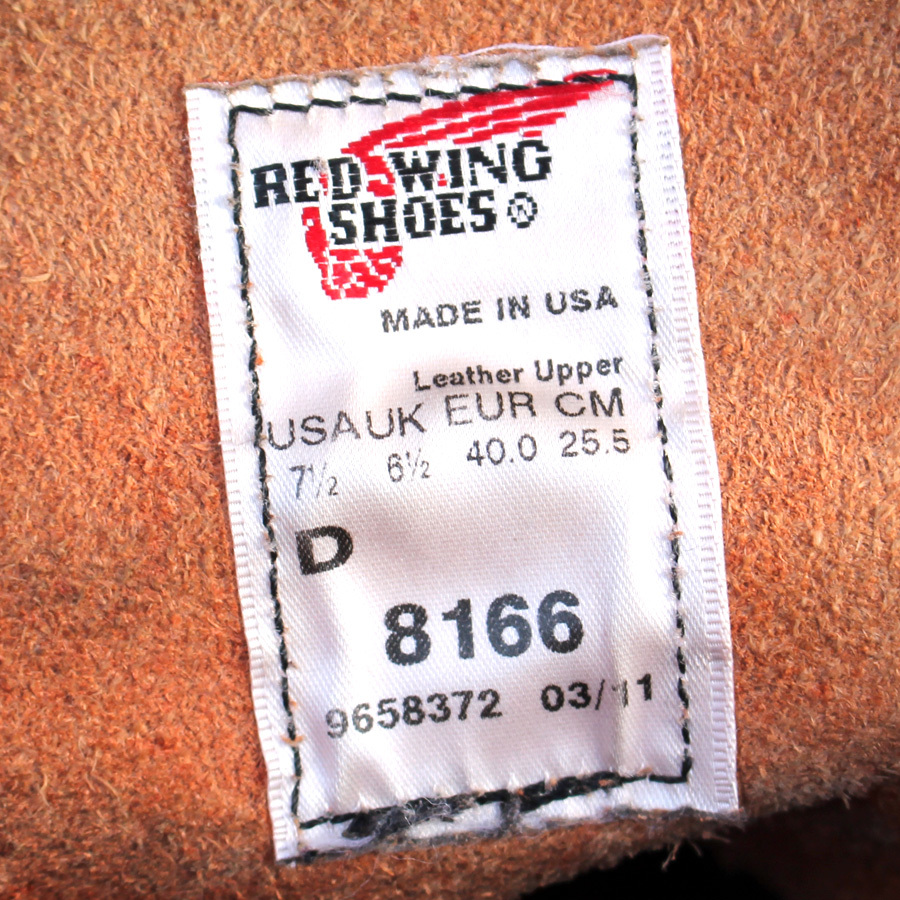 USA製★Red Wing SHOES レッドウィング★6inch CLASSIC ROUND 7.5=25.5 8166 オロラセット ポーテージ トラクショントレッド メンズ p i418_画像7