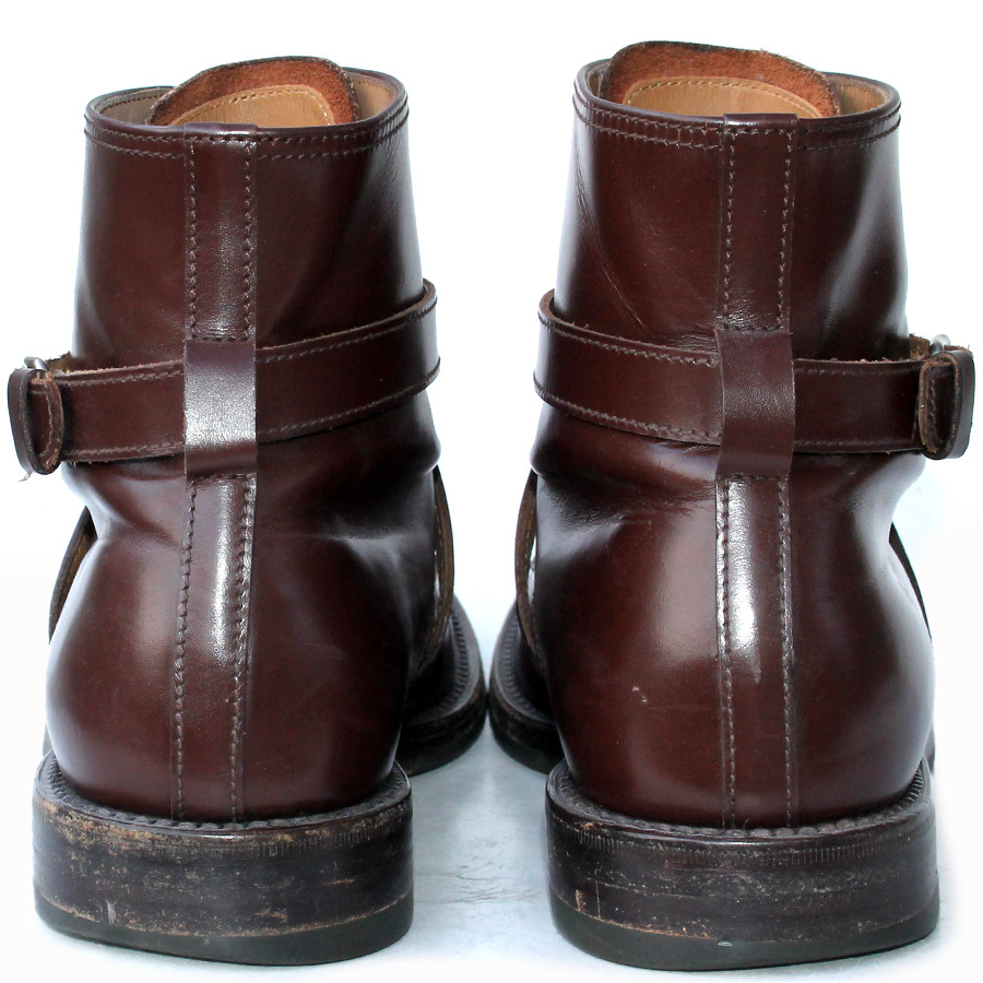  Italy made *SILVANO MAZZA silver nomatsua* jodhpur boots 8=26.5 race up leather men's p i-435