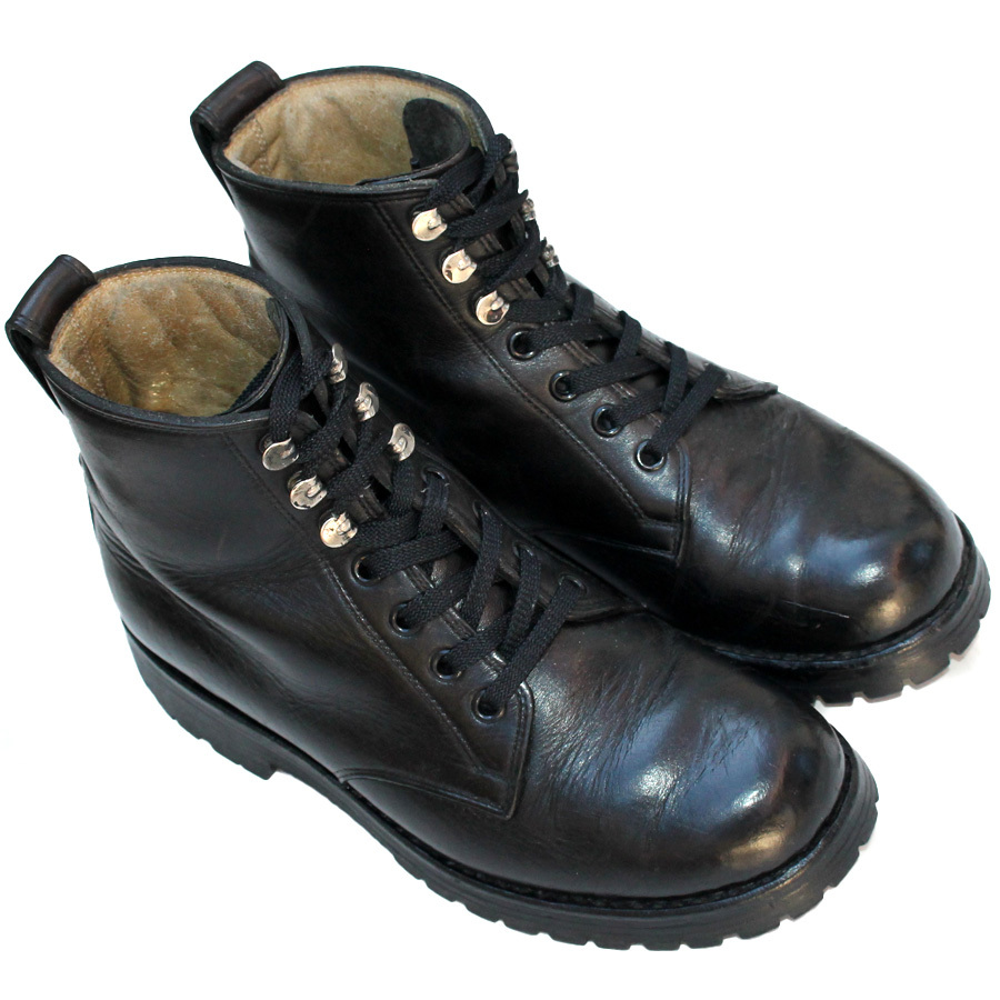 安藤製靴★マウンテンブーツ 約24cm トレッキングブーツ 登山 ビブラムソール レザー アウトドア レースアップ t i-455