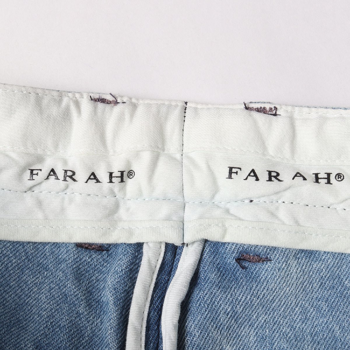 美品 FARAH ファーラー デニム サイズ:30 ワイド テーパード パンツ One-tuck Wide Tapered Pants FR0201-M4009 トラウザー ジーンズ_画像5