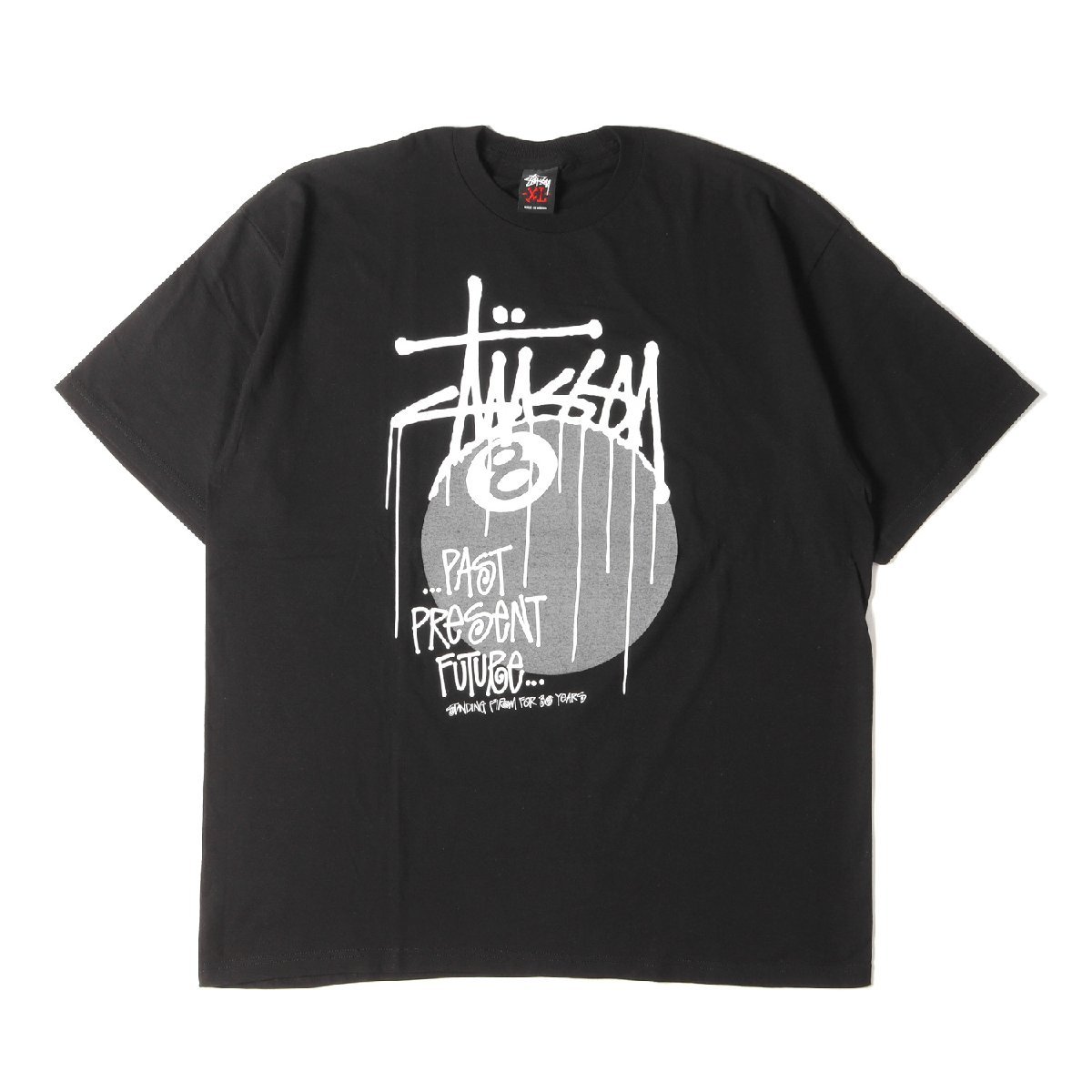 新品同様 STUSSY ステューシー Tシャツ サイズ：XL リフレクター 8ボール ブラック 黒 トップス 半袖 クルーネック シンプル ブランド