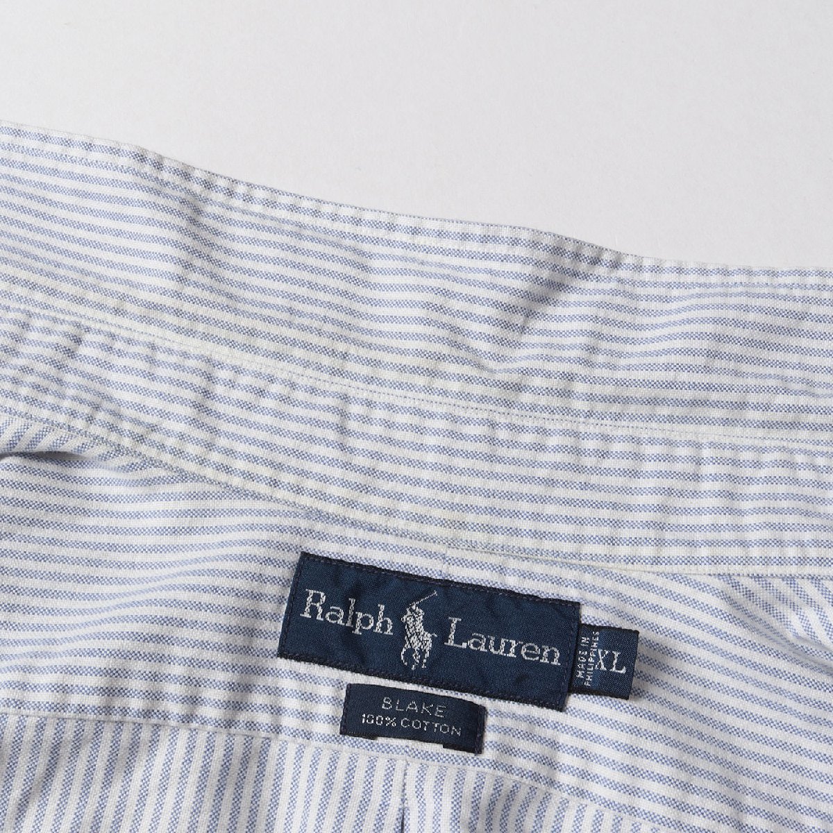 RALPH LAUREN ラルフローレン シャツ サイズ:XL 90s - 00s ワンポイント刺繍 ストライプ コットン ボタンダウン シャツ BLAKE BD SHIRTS_画像5