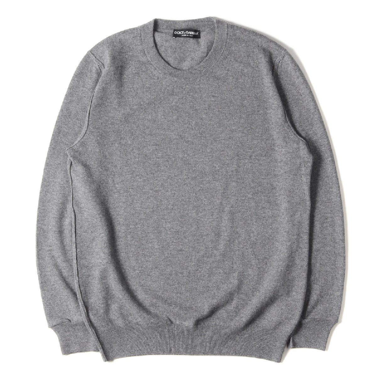 DOLCE&GABBANA Dolce & Gabbana knitted size :56 crew neck cashmere knitted sweater gray Italy made brand casual 