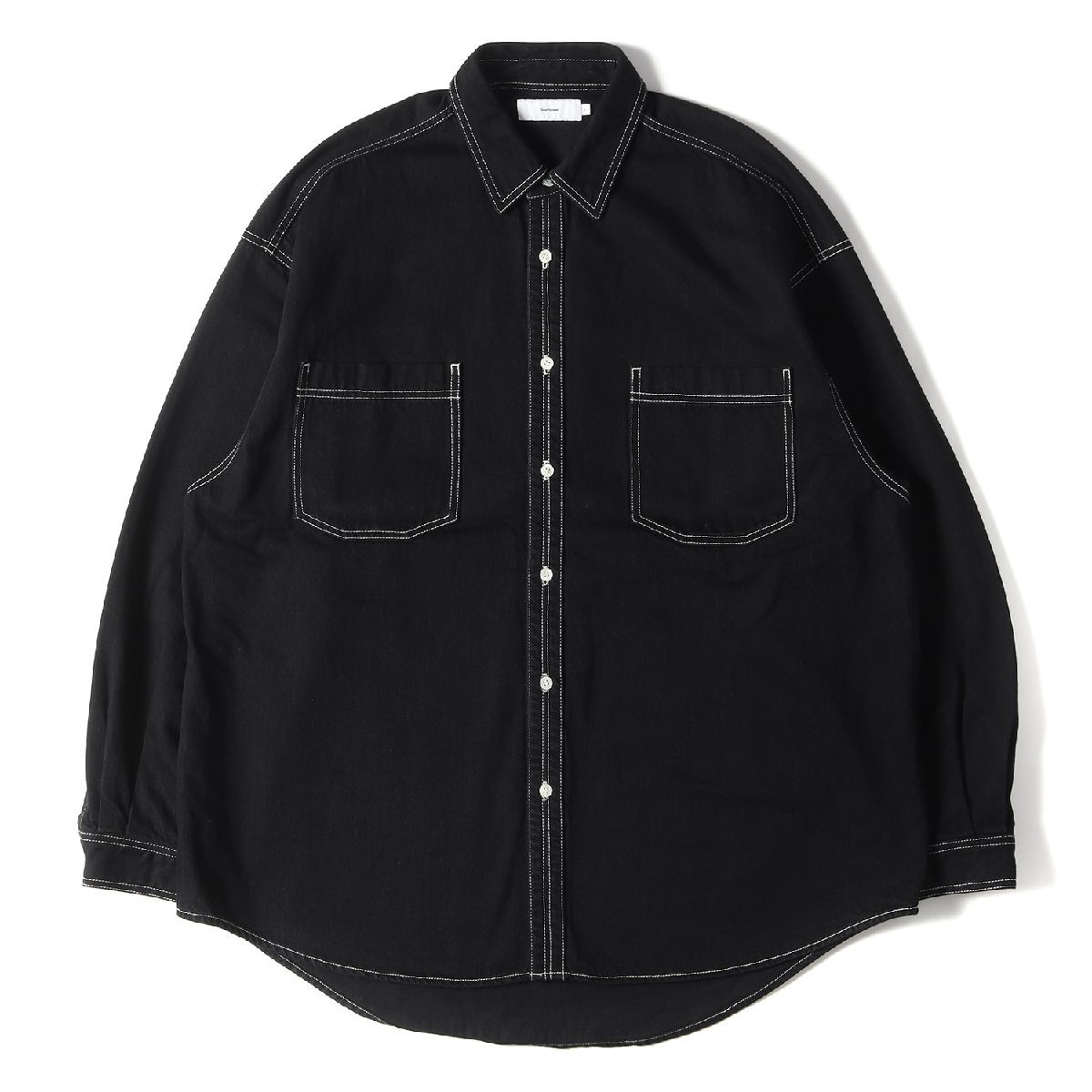 Graphpaper グラフペーパー シャツ サイズ:2 21SS レギュラーカラー デニム シャツ Denime Regular Collar Shirt トップス 長袖 ブラック