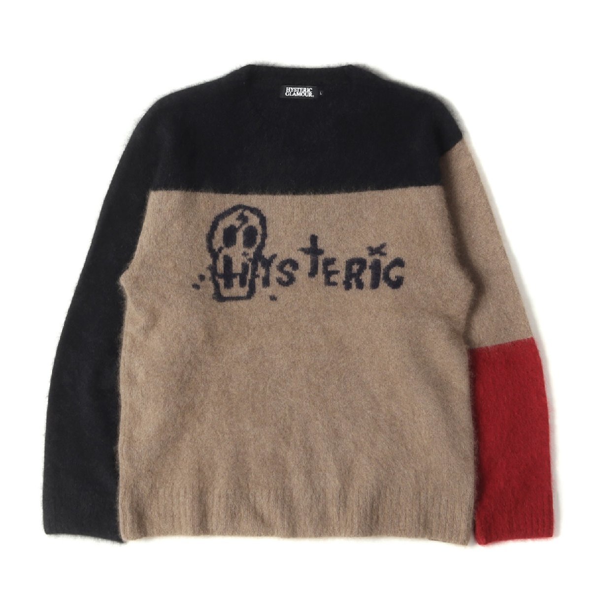 在庫有】 美品 HYSTERIC 17AW 編込プルオーバー HYS SKULL ニット