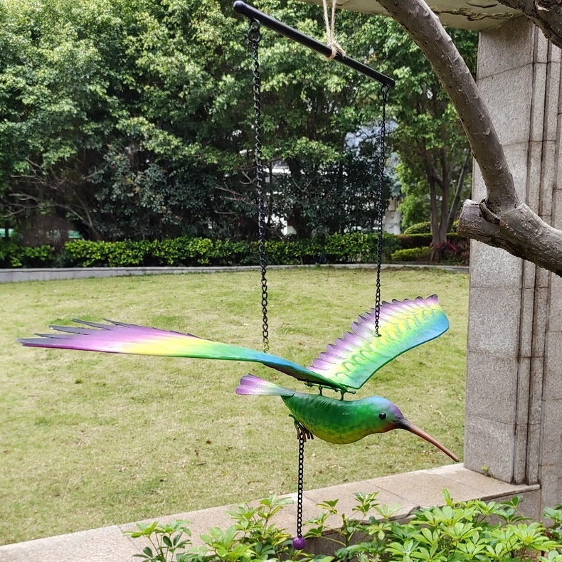 鳥 バード 飛んでいるように見える 揺れる 吊り下げ おしゃれ 屋外 庭 芝生 ガーデニング 置き型 置物 オブジェ モダン インテリア_画像6