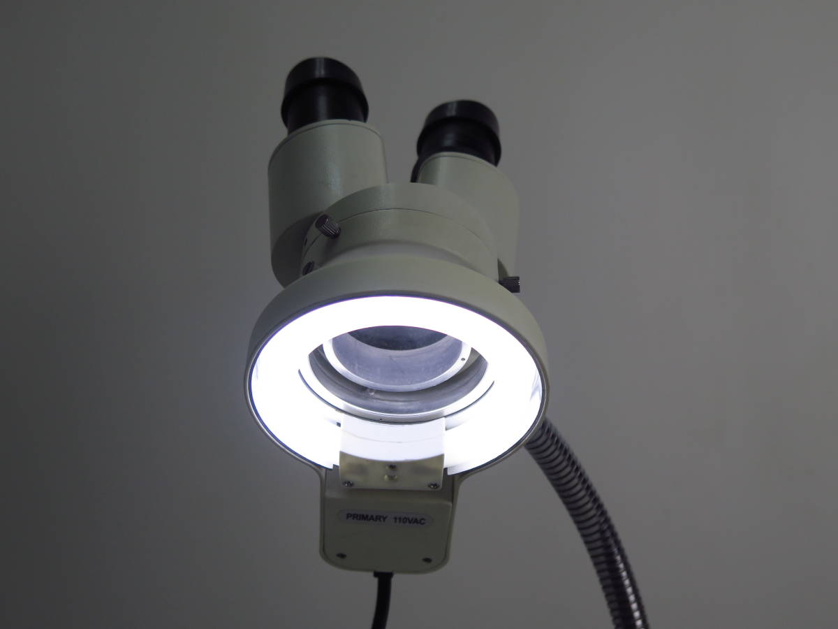 [F668] 送料込! マイクロスコープ 歯科技工 ライト付き 彫金 双眼実体顕微鏡 WF10X_画像2