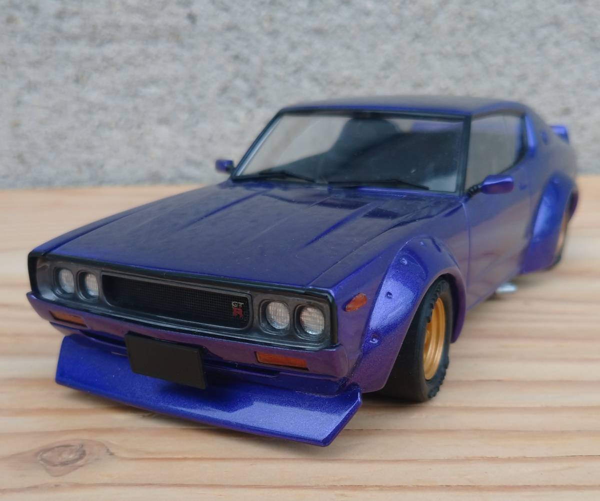  Aoshima 1/24 Nissan Skyline GT-R modified KPGC110gla tea n Ken&Mary final product 