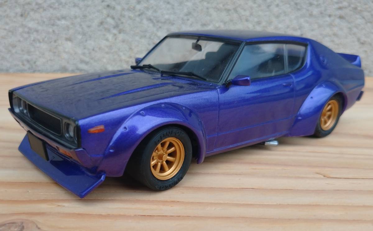  Aoshima 1/24 Nissan Skyline GT-R modified KPGC110gla tea n Ken&Mary final product 