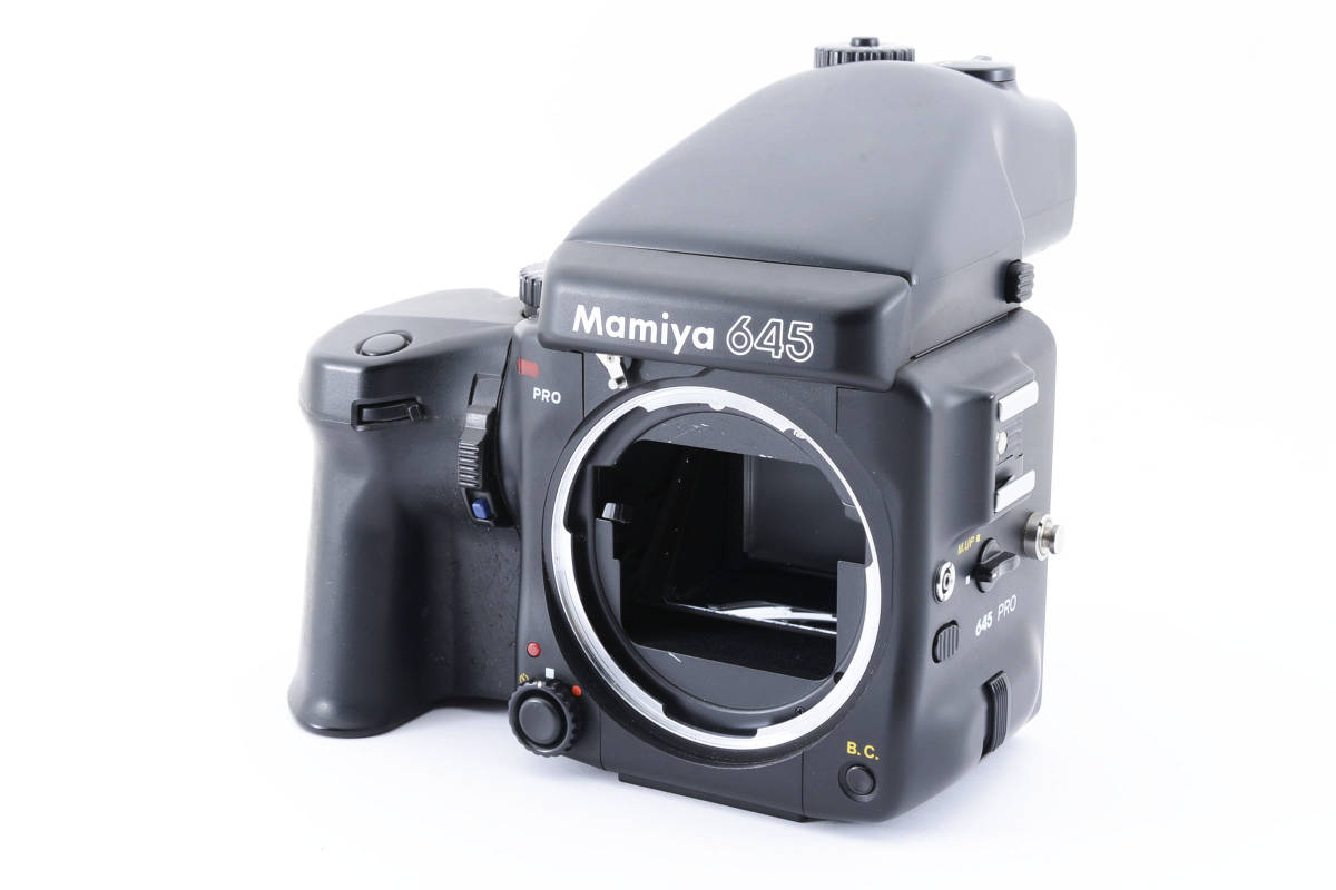 ★訳あり大特価★ マミヤ MAMIYA 645 PRO ＋ AEプリズムファインダー ＋ ワインダーグリップ ★通電OK！　　　0903#451 #5241