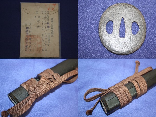 異風 稀少な豪壮実戦刀 長巻直し脇差/研磨済み 牛裏革巻柄抜刀拵入 長