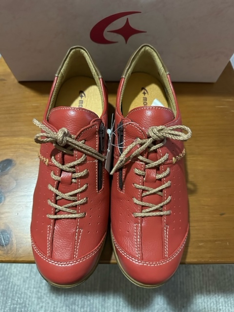 SP2401 赤 ① 24.0 4E ムーンスター MS ウオーキングシューズ レデイースシューズ ミセス靴 日本製 靴 MOONSTAR 送料無料 新品未使用品