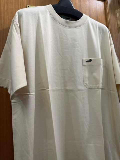 LL 紳士半袖Tシャツ XL Tシャツ ベージュ 日本製 新品未使用品 送料無料 綿100 メンズ 半袖 胸ポケット 天然素材 綿100％ 老舗ブランド
