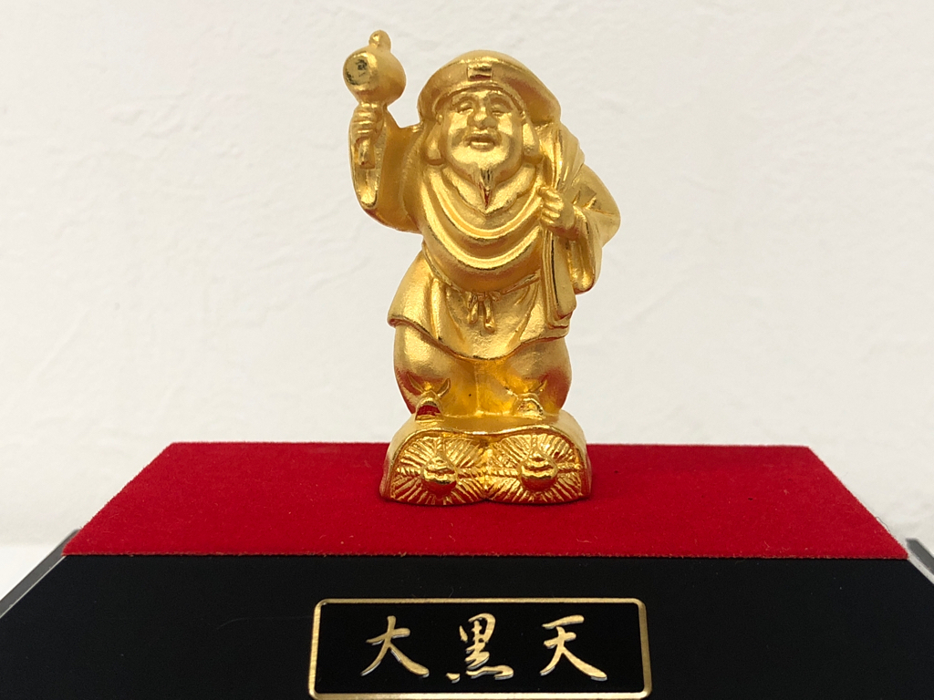 【1613】純金K24 10.0克Daikokutai Daikoku七件幸運神偽裝工藝品 原文:【1613】純金 K24 10.0g 大黒天 だいこく様 七福神 置物 工芸品