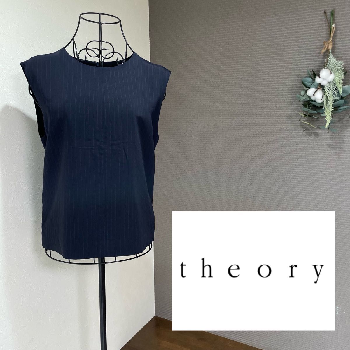 Theory 19aw ドット柄ノースリーブブラウス-