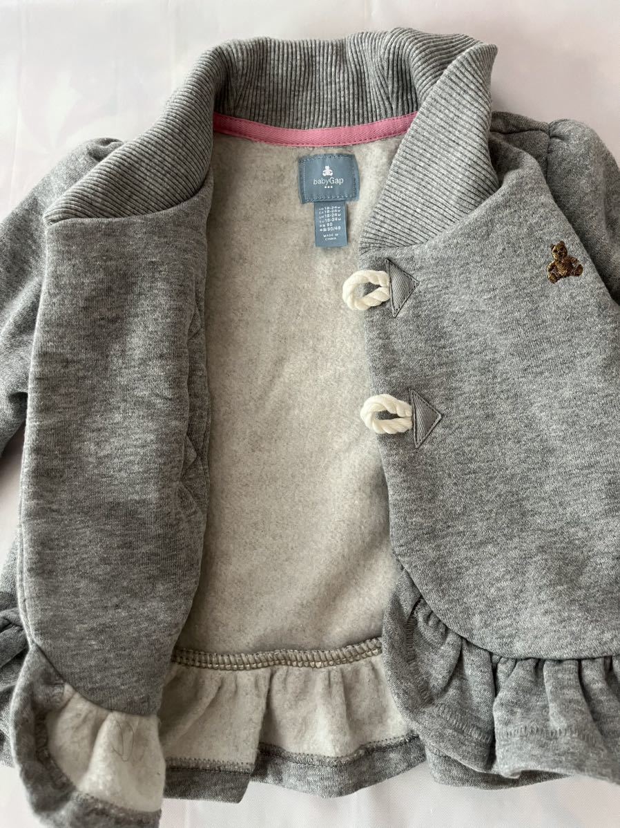 1回着用の美品 ベビーギャップ アウター 90◆ダッフルコート 上着 baby gap 1歳2歳_画像3