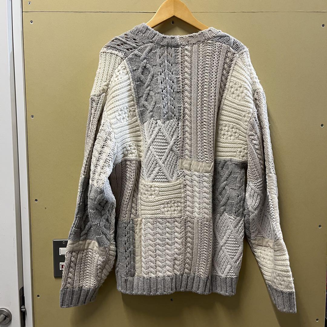 2023FW Supreme Patchwork Cable Knit Cardigan Ivory Mサイズ 新品