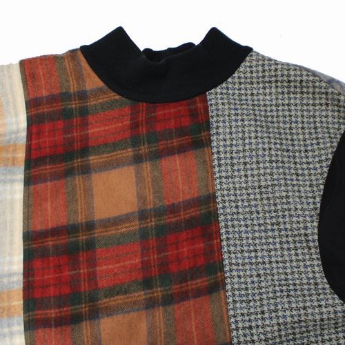 MARINE SERRE マリーンセル Multicolor Tartan Scarves Hybrid Sweatshirt スカーフ ドッキング ニット M レッド系_画像3