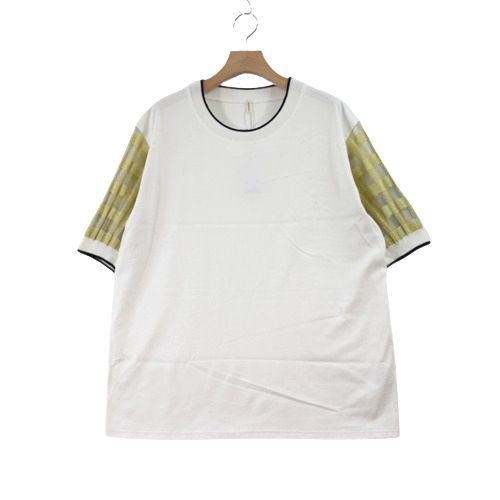 季節のおすすめ商品 CHECK ババコ babaco T-SHIRT ホワイト チェックTシャツ その他