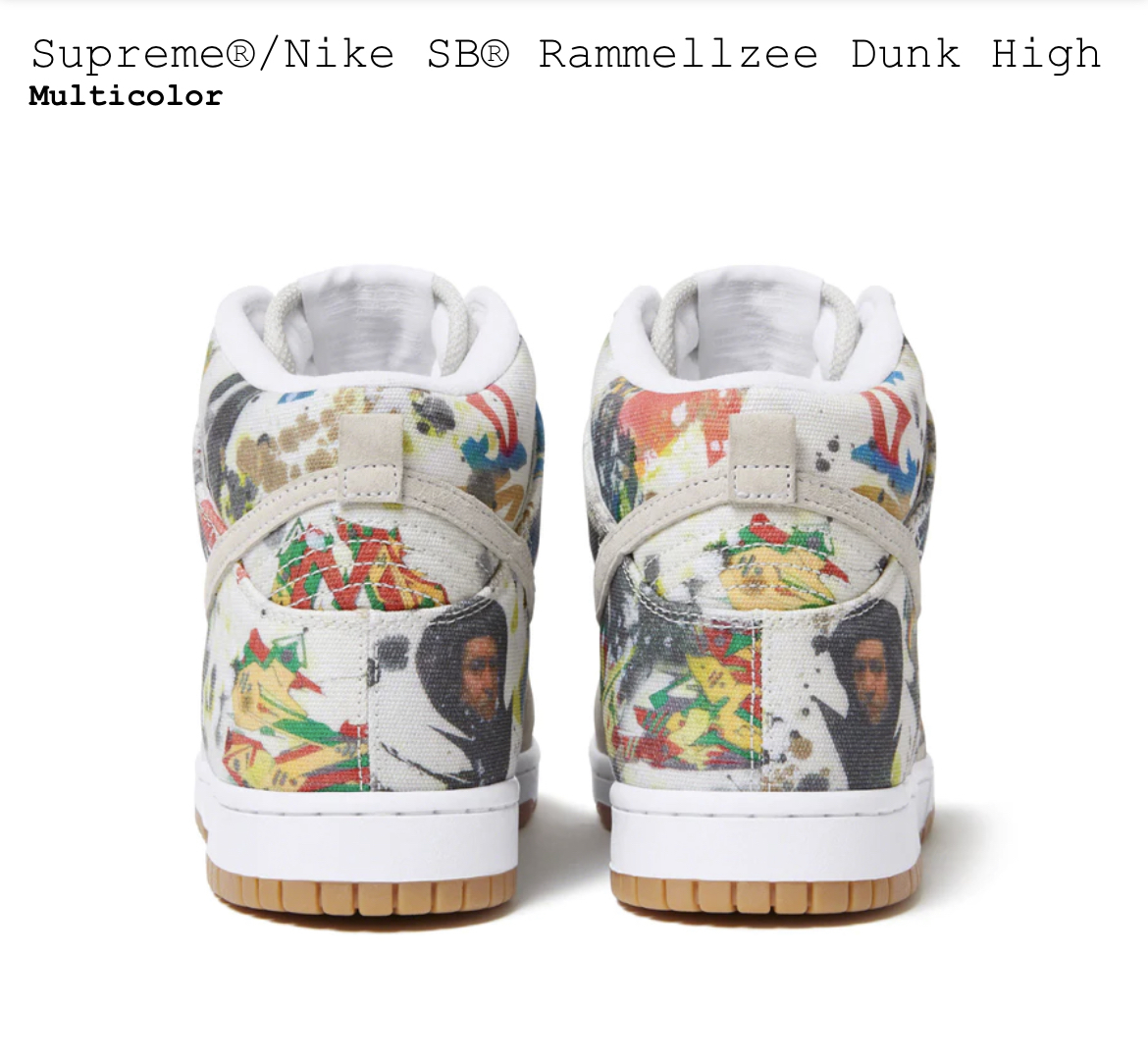 27.5cm 新品国内正規 23aw Supreme Nike SB Rammellzee Dunk High シュプリーム ナイキ エスビー ラメルジー ダンク ハイUS9.5_画像3