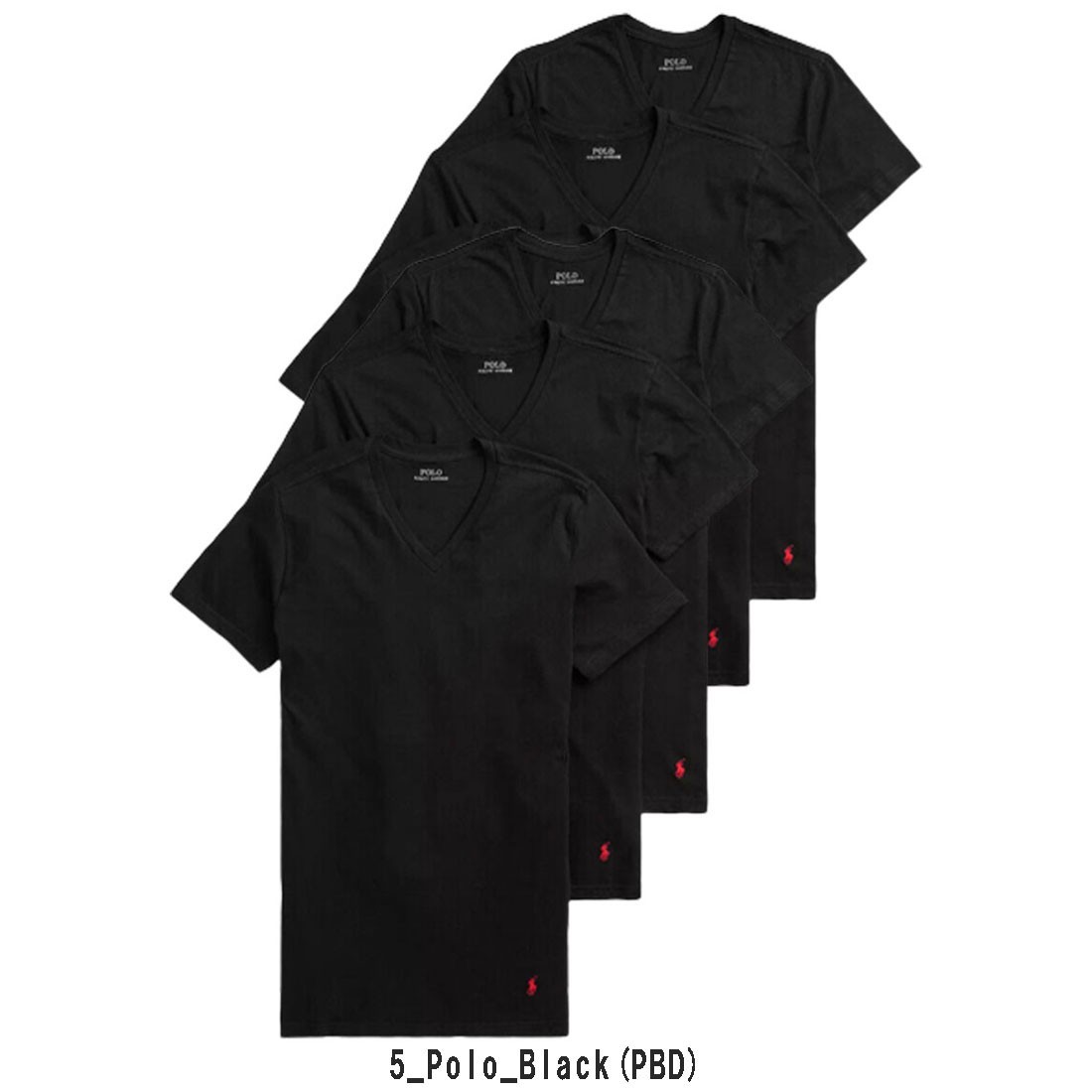 【在庫有】 5枚セット ラルフローレン)Tシャツ LAUREN(ポロ RALPH (SALE)POLO Cotton pr32-ncvnp5-pbd-m★3 M 5_Polo_Black(PBD) NCVNP5 Fit Classic Mサイズ