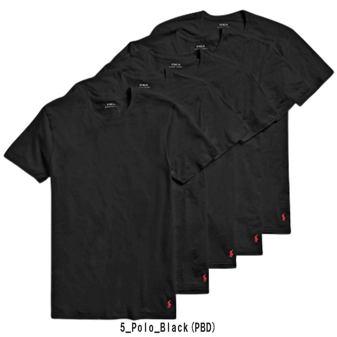 (SALE)POLO RALPH LAUREN(ポロ ラルフローレン)Tシャツ 5枚セット Cotton Classic Fit NCCNP5 5_Polo_Black(PBD) M pr32-nccnp5-pbd-m★2