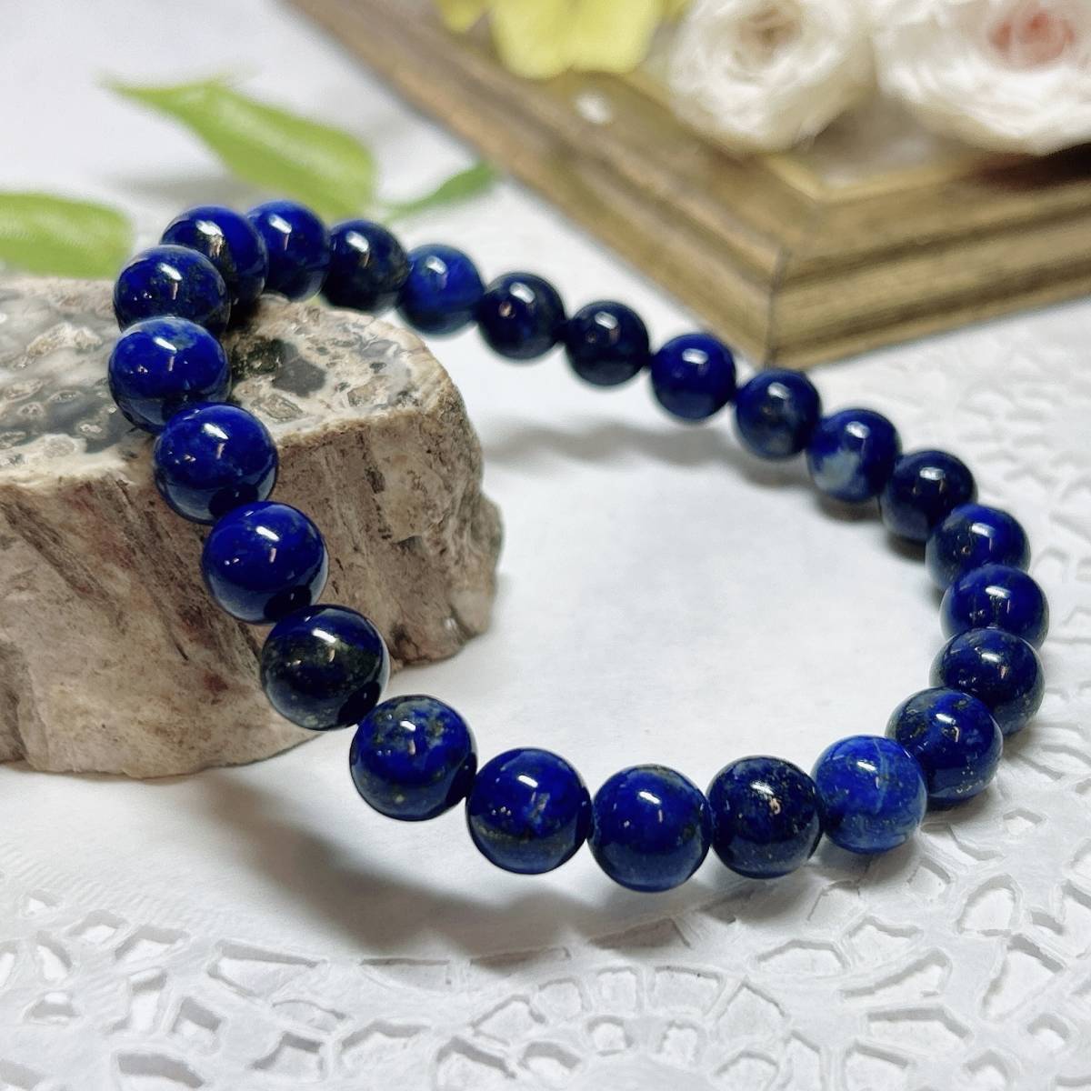 【E7133】ラピスラズリ＊黄鉄鉱＊パイライト＊8㎜＊ブレスレット＊Lapis lazuli＊bracelet_画像1