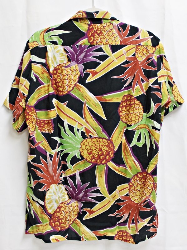 Yohji Yamamoto POUR HOMME ヨウジヤマモト プールオム 半袖シャツ サイズ２ レーヨン100% パイナップル柄 アロハ ■_画像2