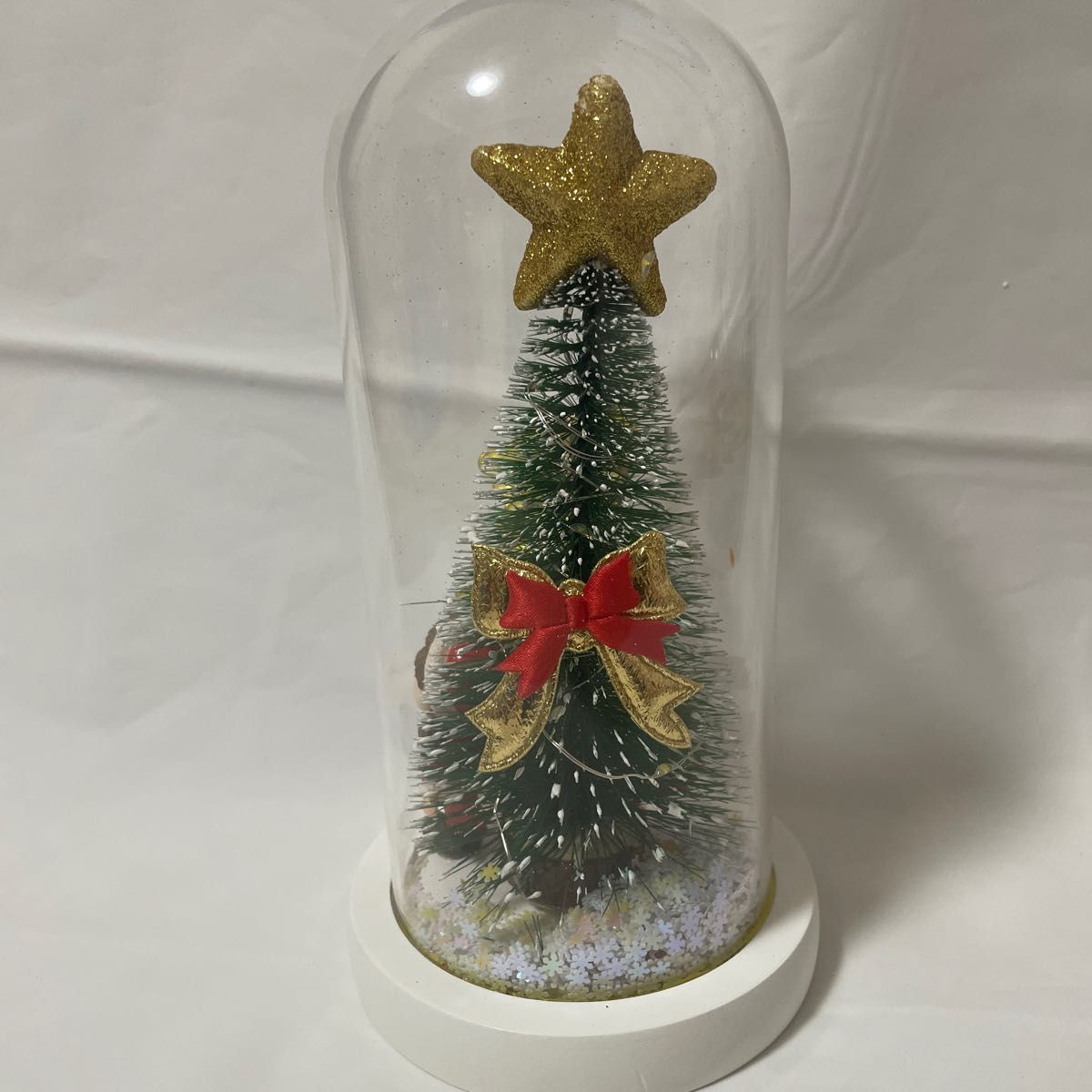 【訳あり品】クリスマスツリー　クリスマス　置物　ガラスドーム　