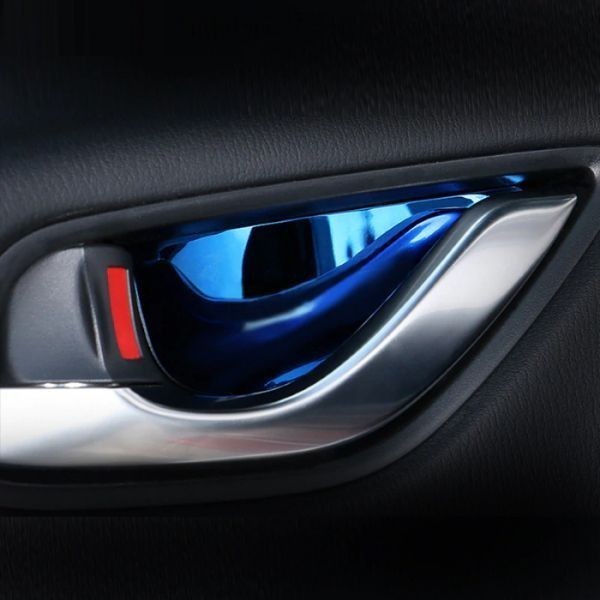 マツダ インナー ドア ハンドル カバー プレート レッド ステンレス製 4個セット CX-5 CX-3 CX-8 など Mazda アクセサリー パーツの画像5