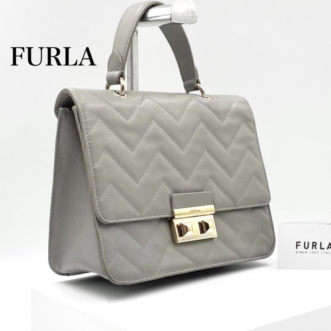 使い勝手の良い】 レザー ハンドバッグ フルラ 【美品・希少】FURLA