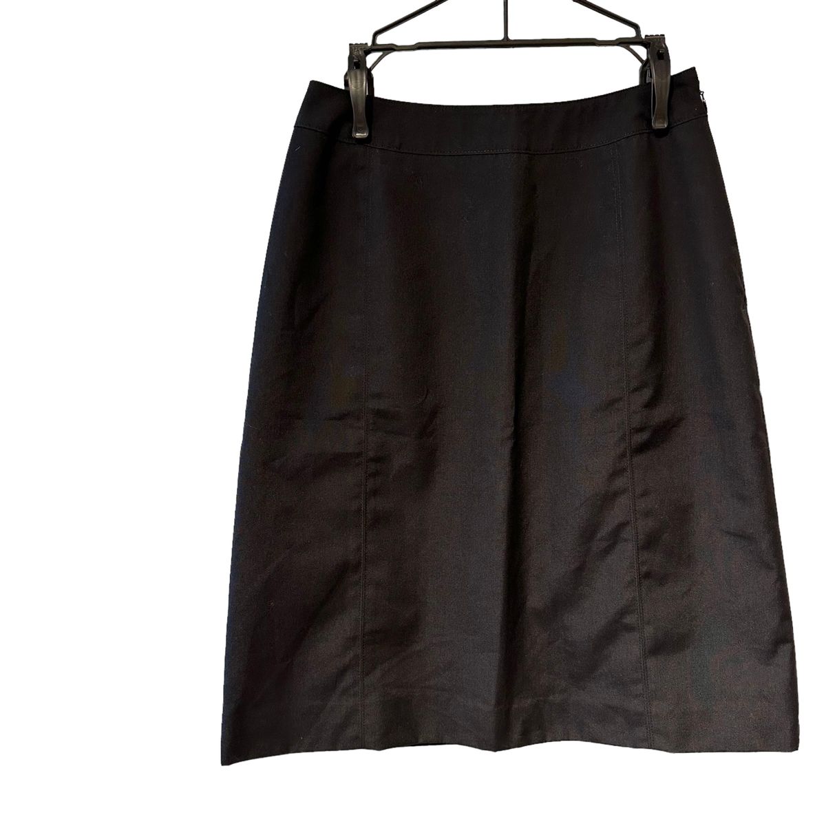 ef-de エフデ　ひざ丈　台形　スカート　黒　9 シンプル　日本製　コットン