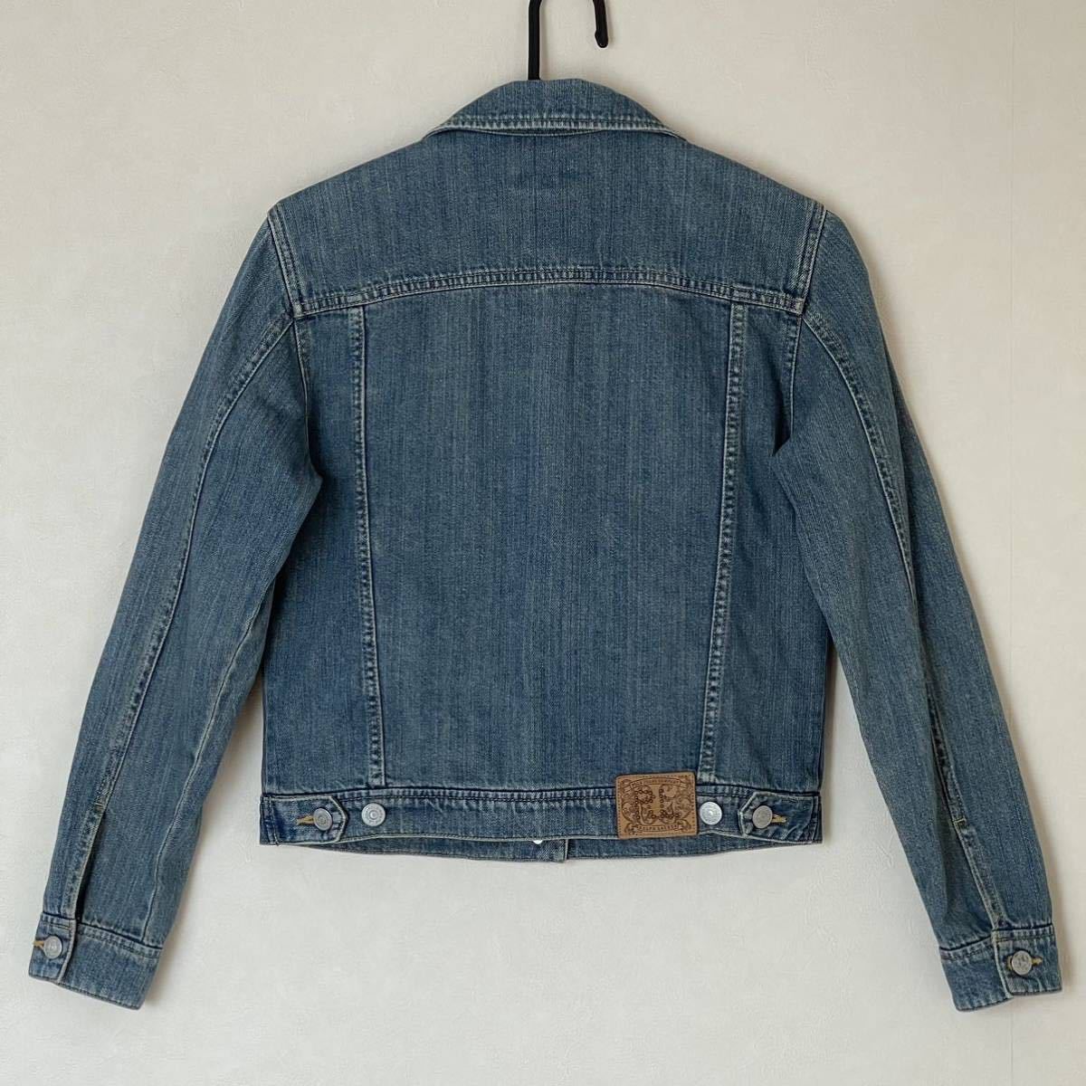 超美品 Ralph Lauren(ラルフローレン)デニム ジャケット 160cm(S)ガールズ レディース 使用3回 ブルー 長袖 Gジャン アウトドア ナイガイ