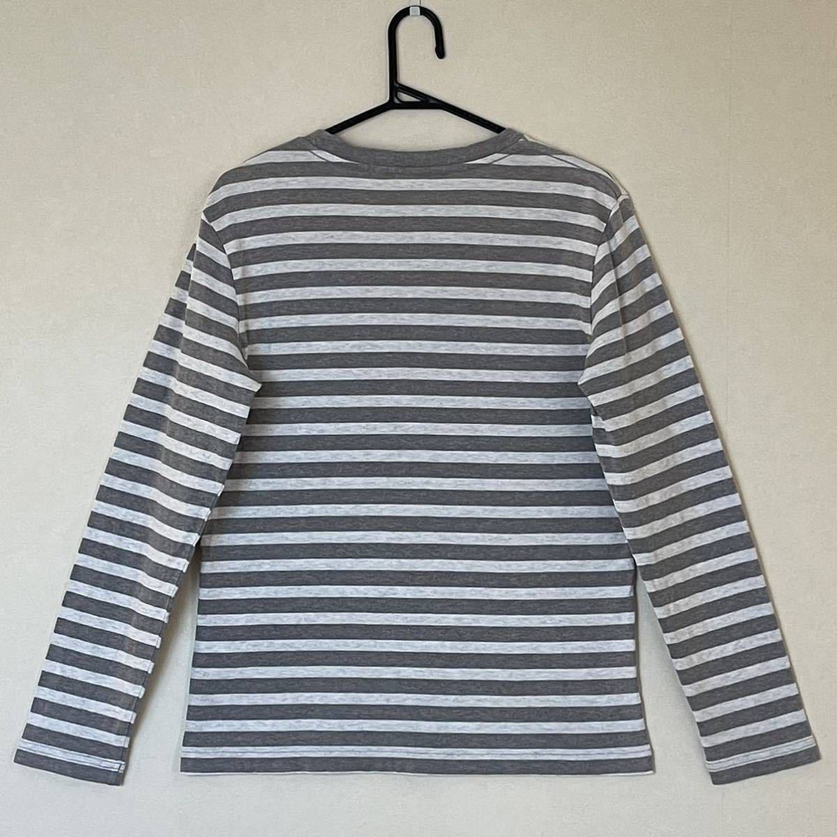 超美品 AIGLE(エーグル)メンズ シャツ S(T160-170cm)使用3回 グレー ホワイト 長袖 Tシャツ アウトドア ヤマトインターナショナル(株)