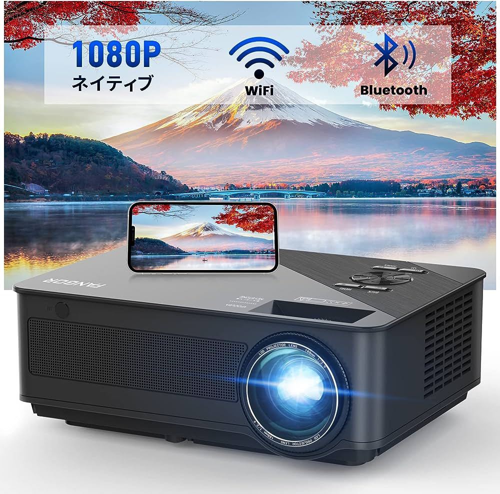 プロジェクター 小型 14000LM bluetooth 4K対応 フルHD