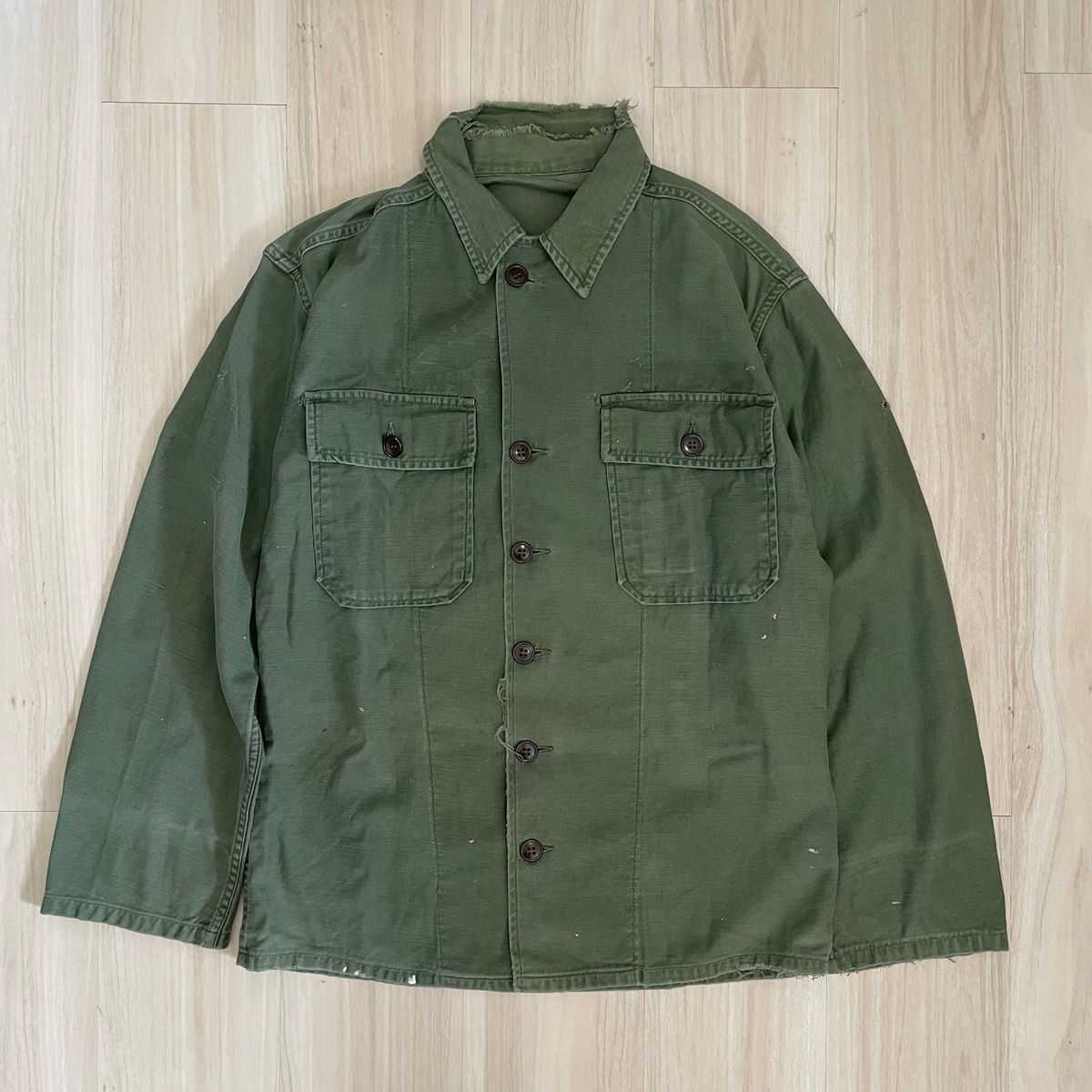50s 60s ユーティリティシャツ 1st 筒袖 US.ARMY 米軍実物 ヴィンテージ ビンテージ アメリカ軍 ミリタリー