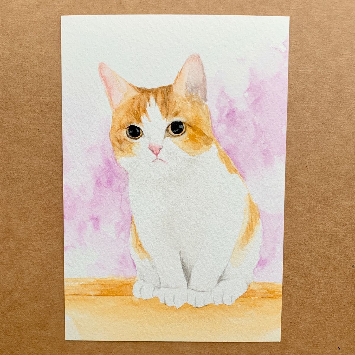 猫　水彩画　イラスト