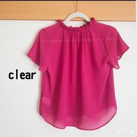 【Clear(クリア)】美品 レディース トップス 半袖 ピンク フリーサイズ