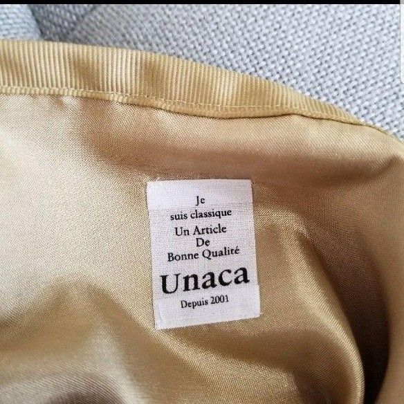 【Unaca(アナカ)】ほぼ未使用品 ロングスカート ゴールド色　36サイズ　Mサイズ