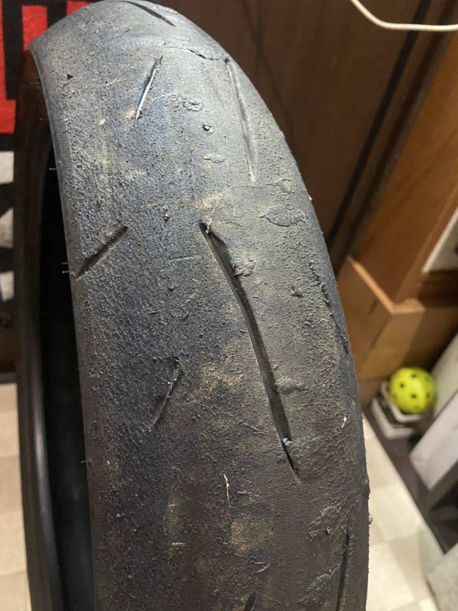 中古MCタイヤ DUNLOP SPORTMAX α-14 110/70R17 ダンロップ スポーツマックス 110 70 17 3119 K4065_画像3