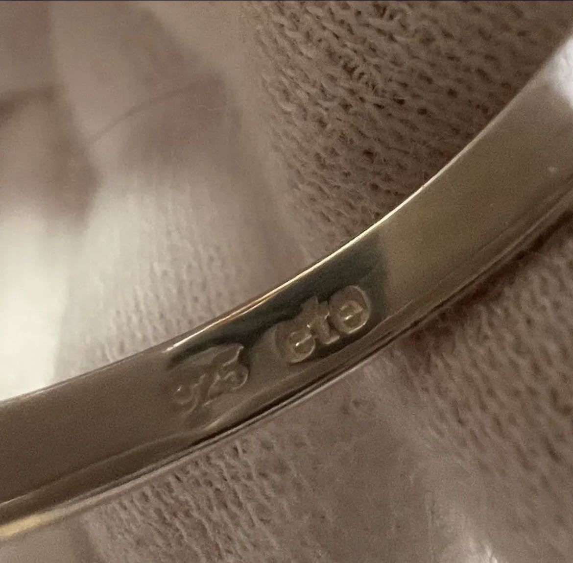 美品】ete エテ フランス語 silver925 指輪 21号 重ね付け ペア 美品】ete エテ フランス語 silver925 指輪 21号 重ね付け ペア