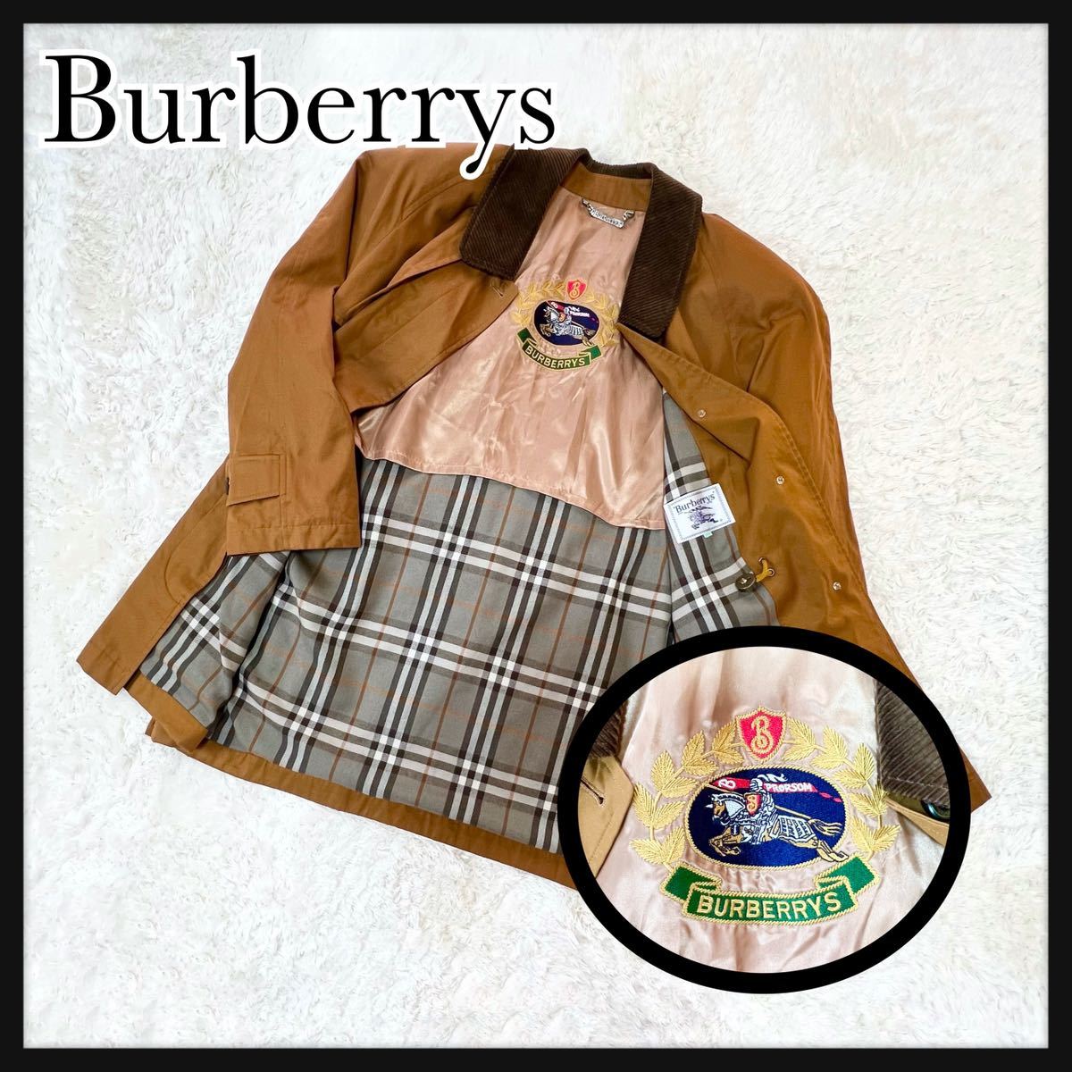 【希少】Burberrys バーバリーズ　モッズコート　コーデュロイ　ブラウン　ヴィンテージ チェック　シャドウホース　バーバリー_画像1